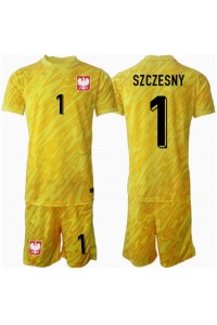 Fotbalové Dres Polsko Wojciech Szczesny #1 Brankářské Dětské Domácí Oblečení ME 2024 Krátký Rukáv (+ trenýrky)